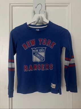 NHL New York Rangers Blue Long-Sleeve Tee with Red & White Accents